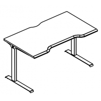 Стол эргономичный "Симметрия" на металлокаркасе МL (1 скос) МР А2 026.04 ВЛ вяз либерти/антрацит