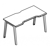 Стол эргономичный "Симметрия" на металлокаркасе МТ (1 скос) Alta MT МР Б1Б 013.04 ВЛ вяз либерти/белый/вставка белая