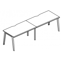 Рабочая станция каркасе МТ 1 скос (2х140) Alta MT МР Б1Б 024.02-2 ВЛ вяз либерти/белый/вставка белая