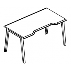 Стол эргономичный "Симметрия" на металлокаркасе МТ (2 скоса) Alta MT МР Б1Б 023.03 ВЛ вяз либерти/белый/вставка белая