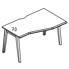 Стол эргономичный "Техно" на металлокаркасе МТ (1 скос) правый Alta MT МР Б1М 062.02 ВЛ вяз либерти/белый/вставка мокко