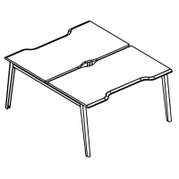 Рабочая станция "Симметрия" на металлокаркасе МТ 1 скос (2х140) Alta MT МР Б1М 177.04 ВЛ вяз либерти/белый/вставка мокко