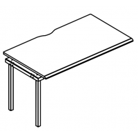 Секция стола рабочей станции на металлокаркасе МТ (1 скос) Alta MT МР Б1 025.02-1 ВЛ Б вяз либерти/белый/вставка белая