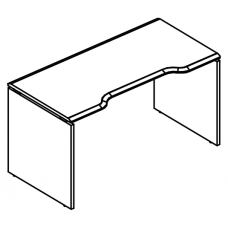 Стол эргономичный "Симметрия" на каркасе ДСП (2 скоса) МР ВЛ 016.03 ВЛ серия Alta вяз либерти/вяз либерти