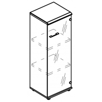 Шкаф средний узкий со стеклянной прозрачной дверью (топ МДФ) МР 9368 ВЛ/ВЛ вяз либерти/вяз либерти