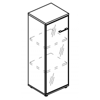 Шкаф средний узкий дверь стекло в рамке левый (топ ДСП) МР 9470 ВЛ/ВЛ вяз либерти/вяз либерти