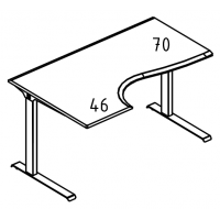 Стол эргономичный Классика на каркасе МL (2 скоса) левый МР А2 041.01 ВЛ вяз либерти/антрацит