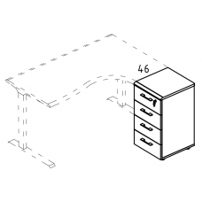 Тумба приставная 4-х ящичная с замком (1 скос) к столу "Классика" МР 9223 ВЛ/ВЛ/ВЛ вяз либерти/вяз либерти/вяз либерти