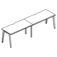 Рабочая станция (2х140) опоры МТ 1 скос Alta MT МР Б1М 014.02-2 ВЛ вяз либерти/белый/вставка мокко