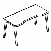 Стол эргономичный "Симметрия" на металлокаркасе МТ (2 скоса) Alta MT МР Б1Б 015.03 ВЛ вяз либерти/белый/вставка белая