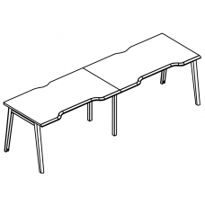 Рабочая станция Симметрия (2х160) на каркасе МТ 1 скос Alta MT МР Б1М 025.04-2 ВЛ вяз либерти/белый/вставка мокко