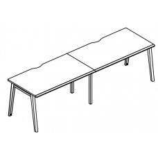 Рабочая станция каркас МТ 1 скос (2х120) Alta MT МР Б1М 023.02-2 ВЛ вяз либерти/белый/вставка мокко