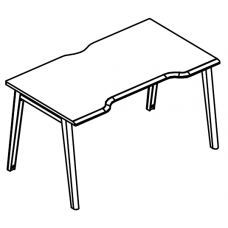 Стол эргономичный "Симметрия" на металлокаркасе МТ (1 скос) Alta MT МР Б1Б 023.04 ВЛ вяз либерти/белый/вставка белая