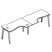 Рабочая станция "Классика" на металлокаркасе МТ (1 скос) (2х120) Alta MT МР Б1Б 041.02-2 ВЛ вяз либерти/белый/вставка белая