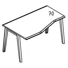 Стол эргономичный Техно на опорах МТ 2 скоса левый Alta MT МР Б1М 063.01 ВЛ вяз либерти/белый/вставка мокко