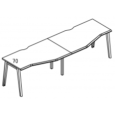 Рабочая станция Техно металлокаркас МТ 1 скос (2х120) Alta MT МР Б1Б 061.02-2 ВЛ вяз либерти/белый/вставка белая