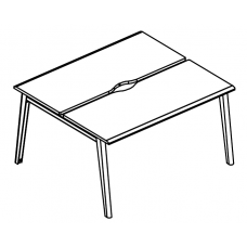 Рабочая станция на металлокаркасе МТ (1 скос) (2х140) Alta MT МР Б1Б 171.02 ВЛ вяз либерти/белый/вставка белая