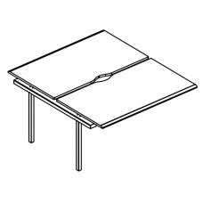 Секция рабочей станции на каркасе МТ 1 скос (2х160) Alta MT МР Б1 178.02-1 МП Б мокко премиум/белый/вставка белая