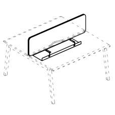 Экран для стола 140 тканевый с широким кабель-каналом Alta MT А4 Б 862 BA36 фисташковый/металлокаркас белый