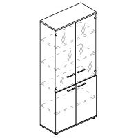 Шкаф для документов со стеклянными прозрачными дверьми (топ ДСП) МР 9479 ВЛ/ВЛ/ВЛ серия Alta вяз либерти/вяз либерти