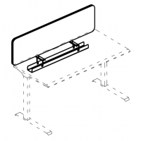 Экран для стола 160 фронтальный тканевый с кабель-каналом А4 А 878 BA36 фисташковый/металлокаркас антрацит