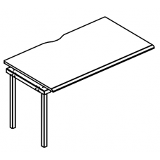 Секция стола станции на металлокаркасе МТ (1 скос) Alta MT МР Б1 024.02-1 ВЛ Б вяз либерти/белый/вставка белая