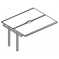 Секция стола на металлокаркасе МТ 1 скос (2х140) Alta MT МР Б1 171.02-1 ВЛ Б вяз либерти/белый/вставка белая