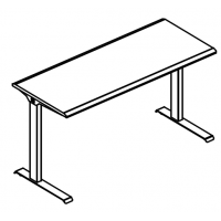 Стол 140 рабочий на каркасе МL 2 скоса МР А2 004.01 ВЛ вяз либерти/антрацит