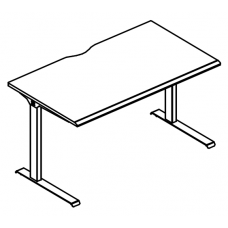 Стол компактный на металлокаркасе МL (1 скос) МР А2 021.02 ВЛ вяз либерти/антрацит