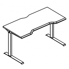 Стол эргономичный "Симметрия" на металлокаркасе МL (1 скос) МР А2 014.04 ВЛ вяз либерти/антрацит