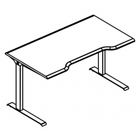 Стол эргономичный "Симметрия" на металлокаркасе МL (2 скоса) МР А2 023.03 ВЛ вяз либерти/антрацит