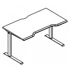 Стол эргономичный "Симметрия" на металлокаркасе МL (1 скос) МР А2 024.04 ВЛ вяз либерти/антрацит