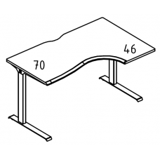 Стол эргономичный "Классика" на металлокаркасе МL (1 скос) правый МР А2 046.02 ВЛ вяз либерти/антрацит