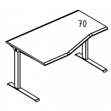 Стол эргономичный "Техно" на металлокаркасе МL (2 скоса) левый МР А2 063.01 ВЛ вяз либерти/антрацит