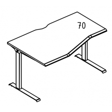 Стол эргономичный "Техно" на металлокаркасе МL (1 скос) левый МР А2 065.02 ВЛ вяз либерти/антрацит