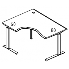 Стол эргономичный на металлокаркасе МL (2 скоса) левый МР А2 087.01 ВЛ вяз либерти/антрацит