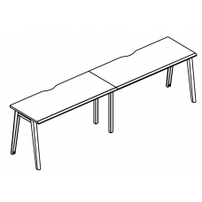 Рабочая станция на металлокаркасе МТ (1 скос) (2х120) Alta MT МР Б1М 003.02-2 ВЛ вяз либерти/белый/вставка мокко