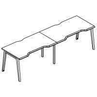 Рабочая станция "Симметрия" на металлокаркасе МТ (1 скос) (2х120) Alta MT МР Б1Б 023.04-2 ВЛ вяз либерти/белый/вставка белая