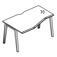 Стол эргономичный "Техно" на металлокаркасе МТ (1 скос) левый Alta MT МР Б1М 061.02 ВЛ вяз либерти/белый/вставка мокко