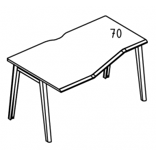 Стол эргономичный "Техно" на металлокаркасе МТ (1 скос) левый Alta MT МР Б1М 063.02 ВЛ вяз либерти/белый/вставка мокко