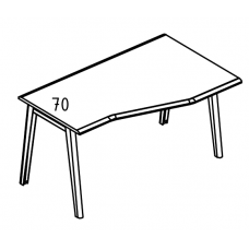 Стол эргономичный Техно на каркасе МТ 2 скоса правый Alta MT МР Б1Б 062.01 ВЛ вяз либерти/белый/вставка белая