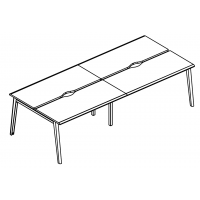 Рабочая станция на металлокаркасе МТ (1 скос) (4х140) Alta MT МР Б1Б 171.02-2 ВЛ вяз либерти/белый/вставка белая