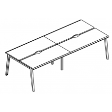 Рабочая станция на металлокаркасе МТ (1 скос) (4х140) Alta MT МР Б1Б 171.02-2 ВЛ вяз либерти/белый/вставка белая