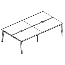 Рабочая станция (4х140) на каркасе МТ 1 скос Alta MT МР Б1Б 177.02-2 ВЛ вяз либерти/белый/вставка белая