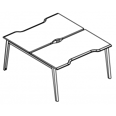 Рабочая станция Симметрия каркас МТ 1 скос (2х160) Alta MT МР Б1Б 178.04 ВЛ вяз либерти/белый/вставка белая