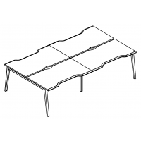 Рабочая станция (4х120) Симметрия на опорах МТ 1 скос Alta MT МР Б1М 176.04-2 ВЛ вяз либерти/белый/вставка мокко