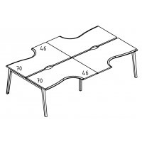 Рабочая станция "Классика" на металлокаркасе МТ (1 скос) (4х140) Alta MT МР Б1Б 184.02-2 ВЛ вяз либерти/белый/вставка белая