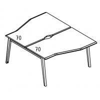 Рабочая станция Техно на каркасе МТ 1 скос (2х120) Alta MT МР Б1М 189.02 ВЛ вяз либерти/белый/вставка мокко