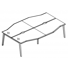 Рабочая станция "Техно" на металлокаркасе МТ (1 скос) (4х160) Alta MT МР Б1М 191.02-2 ВЛ вяз либерти/белый/вставка мокко