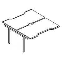 Секция стола Симметрия на каркасе МТ 1 скос (2х160) Alta MT МР Б1 178.04-1 ВЛ Б вяз либерти/белый/вставка белая